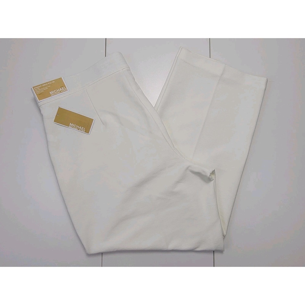 Michael Michael Kors Straight Ankle Pull-On Pants Women's Size XL White